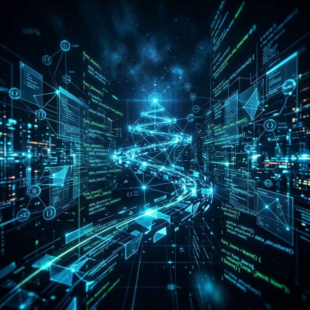 Dark futuristic background representing technology and learning